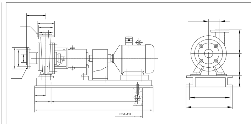 化工混流泵SPP25-25-110kw-4外形結構圖