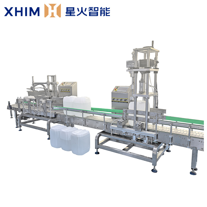 大型稱重（chóng）灌裝旋蓋機（jī）-全自動灌裝旋蓋一體機