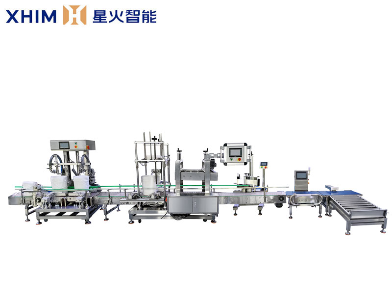 全自動化工液體稱重灌裝機生產線-灌裝